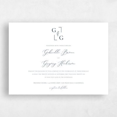 White Landscape Wedding Invitation - Olney Landscape