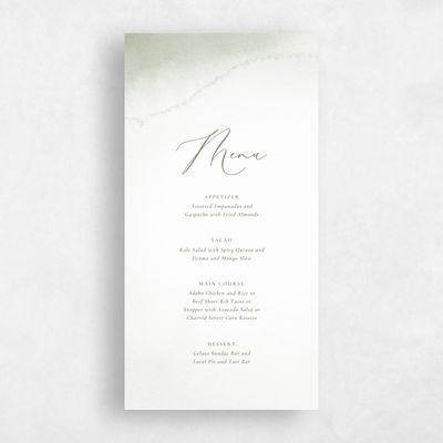 Pale Sage, Green Wedding Menu - Elting