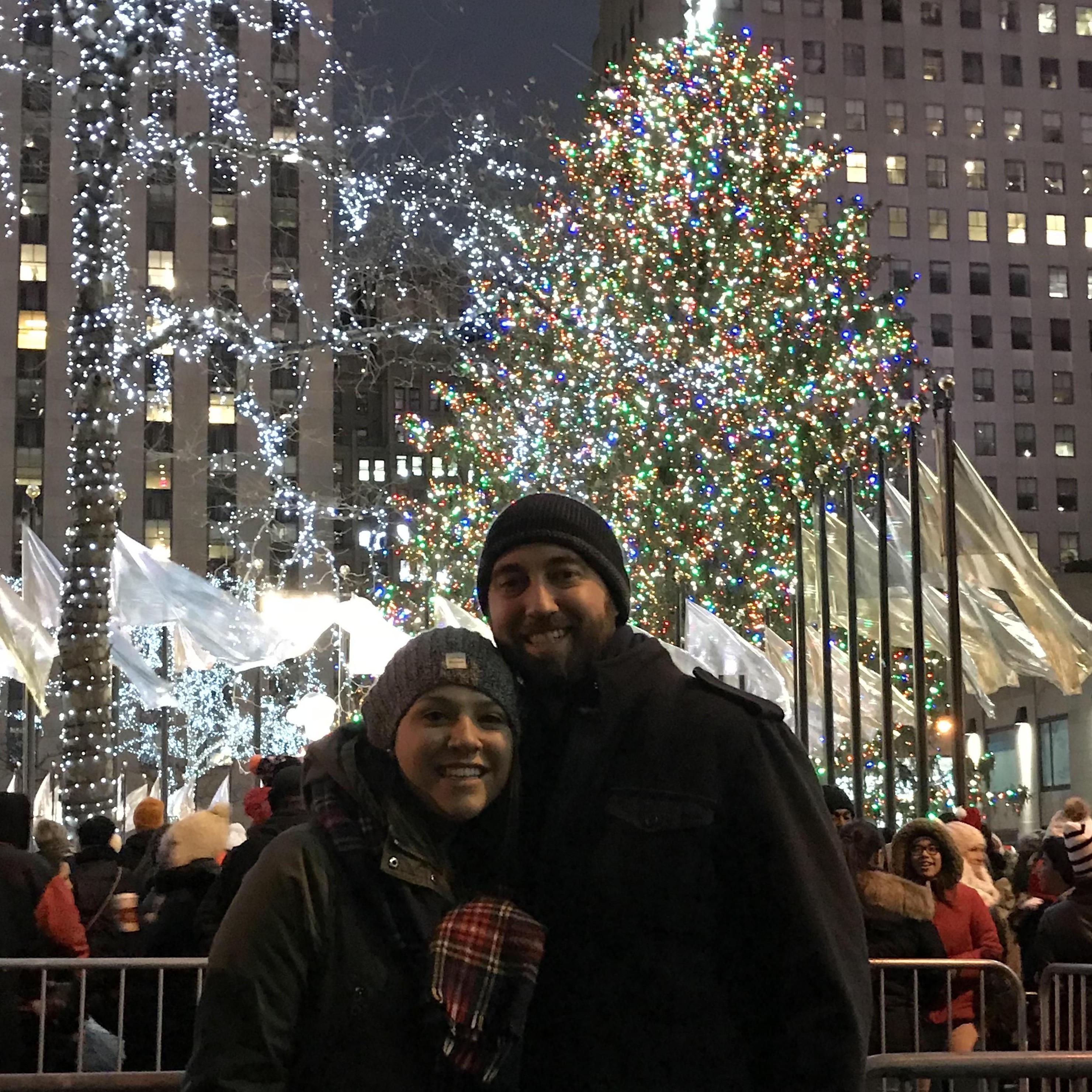 We got to go to NYC during Christmas time back in 2017 to visit Erica's family and friends. Here we are with the Rockefeller Christmas tree.