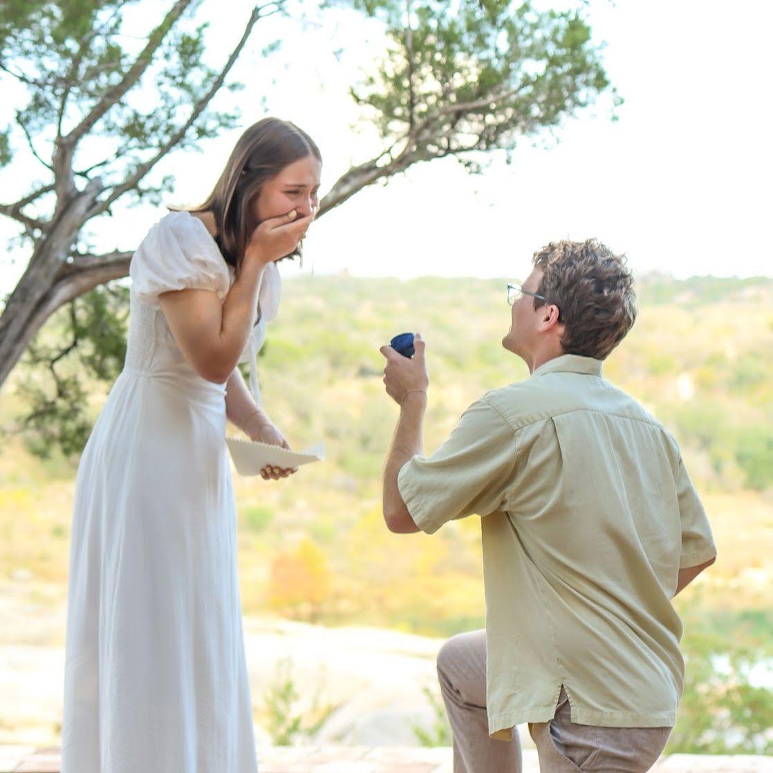 David proposed to Ella at Pedernales Falls, asking her to be his wife in the same place he asked her to be his girlfriend (special thank you to Ella's bridesmaid, Hannah, for capturing this moment!)