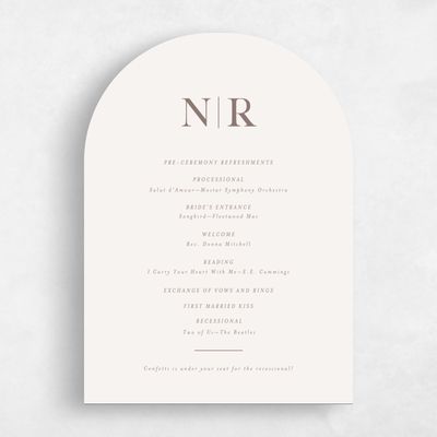 Beige Arch Wedding Program - Holt