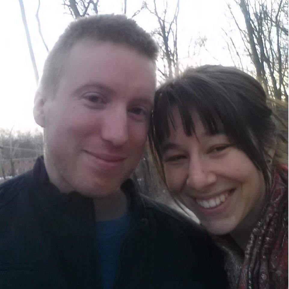 Our first picture together where I am prepared with a smile.