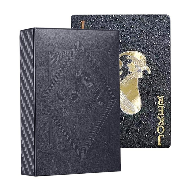 XINGZHE Deck of Cards Waterproof Playing Cards Smooth Durable Cool Plastic Poker Cards for Outdoor Camping Pool Beach Casino Poker Card Games – Splashproof & Washable Stocking Stuffers for Men Black