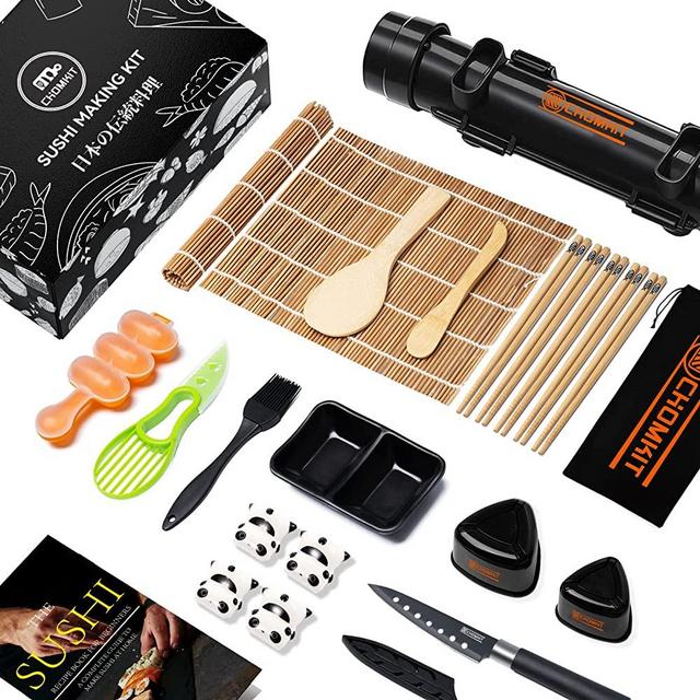 Sushi Making Kit, 25 in 1 Complete Sushi Kit with Sushi Roller, Sushi Mat, Sushi Bazooka, Onigiri Mold, Premium Sushi Maker with Recipe Book, Perfect for Beginners & Sushi Lovers