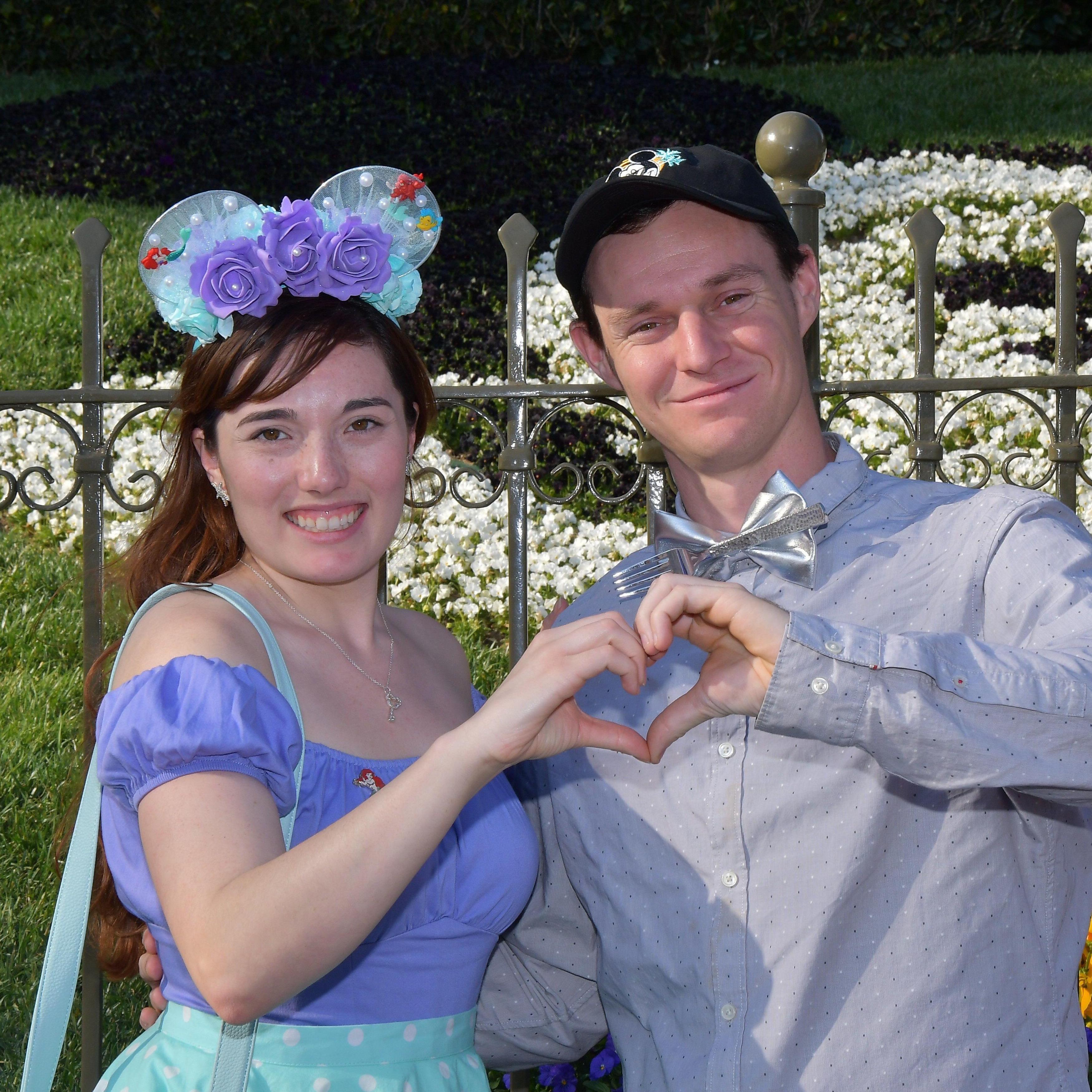 Kaz and Ryan Disneybounding as Ariel and a dinglehopper!