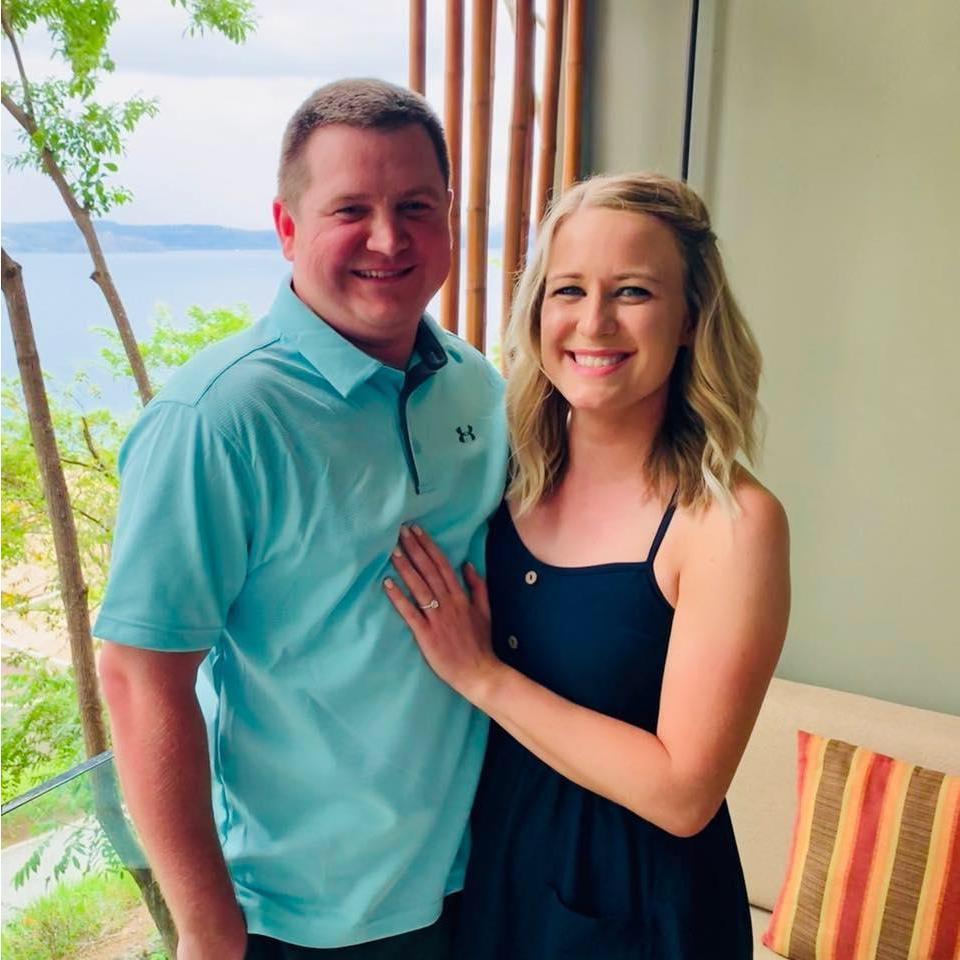 Moments after Josh popped the question in Costa Rica! Our first photo as an engaged couple
