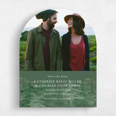 Green Arch Wedding Save the Date - Camden Fade
