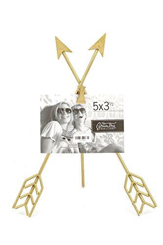 Green Tree Gallery Crossed Arrow Clip Frame, Metal, Gold, for 5 x 3 1/2 inch Photo