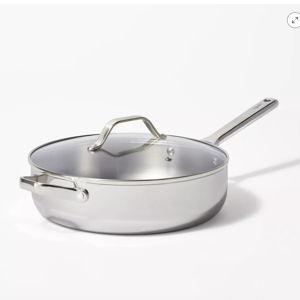 1.5qt Stainless Steel Sauce Pan with Straining Lid