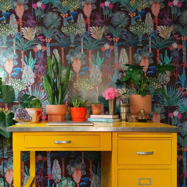 Phoenix Wallpaper in Vino by Justina Blakeney®