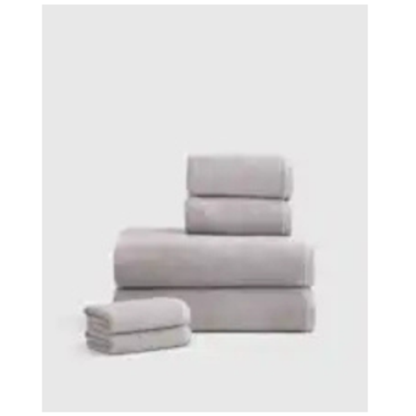 Turkish Ribbed Quick Dry Bath Towel Bundle in Grey