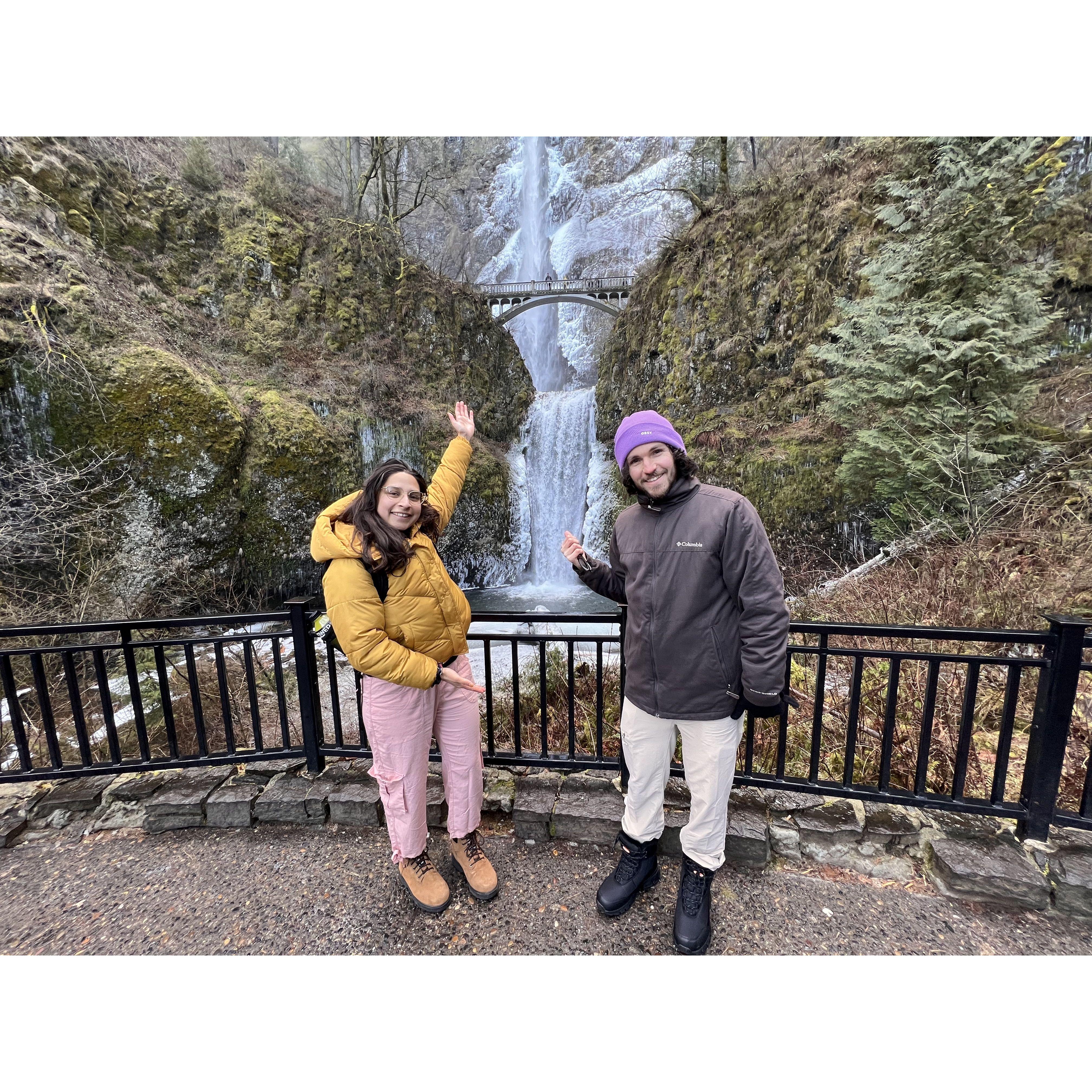 multnomah falls- spent our fourth year post interviews exploring the west coast