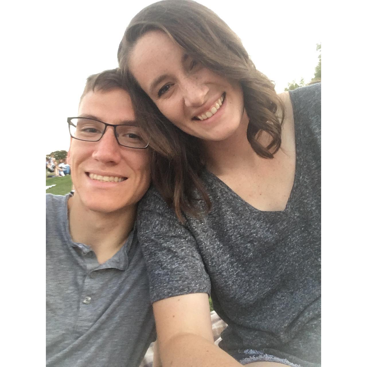 Enjoying our favorite movie together at the park