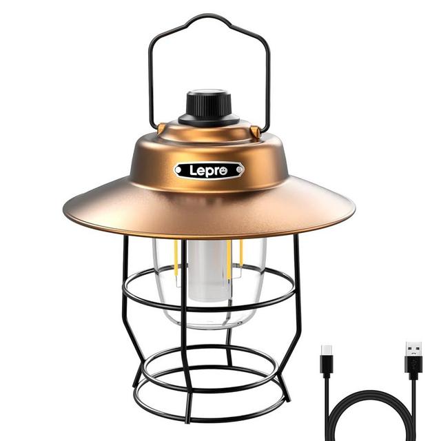 Lepro Vintage LED Camping Lantern Rechargeable, Power Bank, Christmas Decorations, Retro Style, Classic Railroad Lantern with Dimmable Control, Portable Hanging Tent Light for Camping, Power Outages