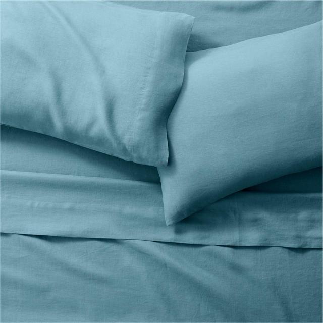Pure Linen Teal Queen Sheet Set