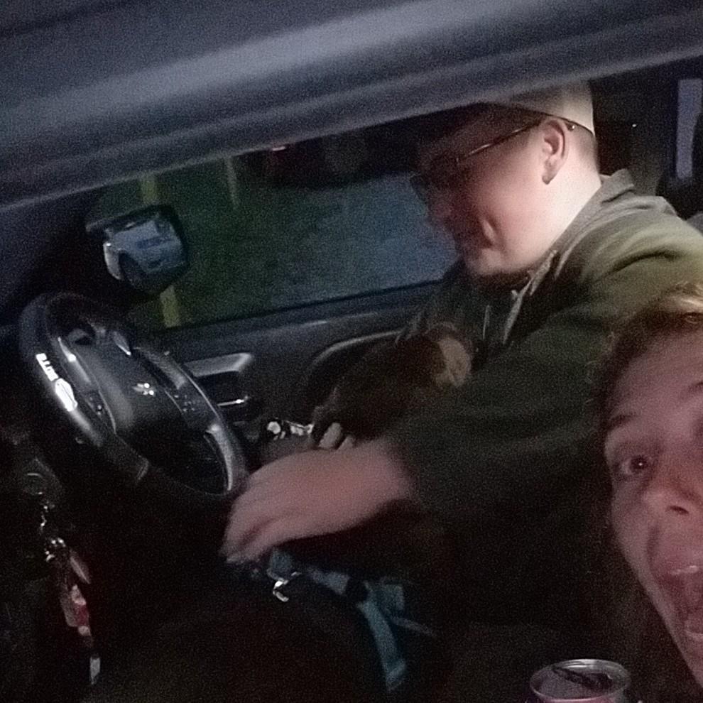 Drive in movie theater with the dogs.