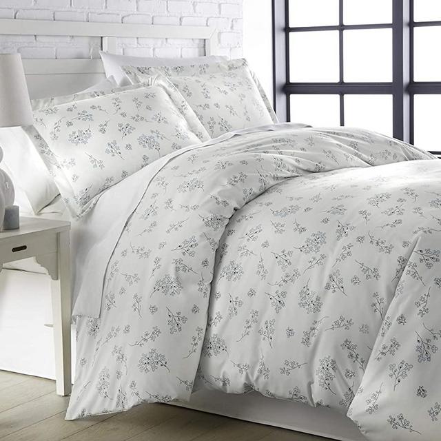 Southshore Fine Living, Inc. Premium Quality Soft Duvet Cover Sets, King/California King, Sweet Florals Cream