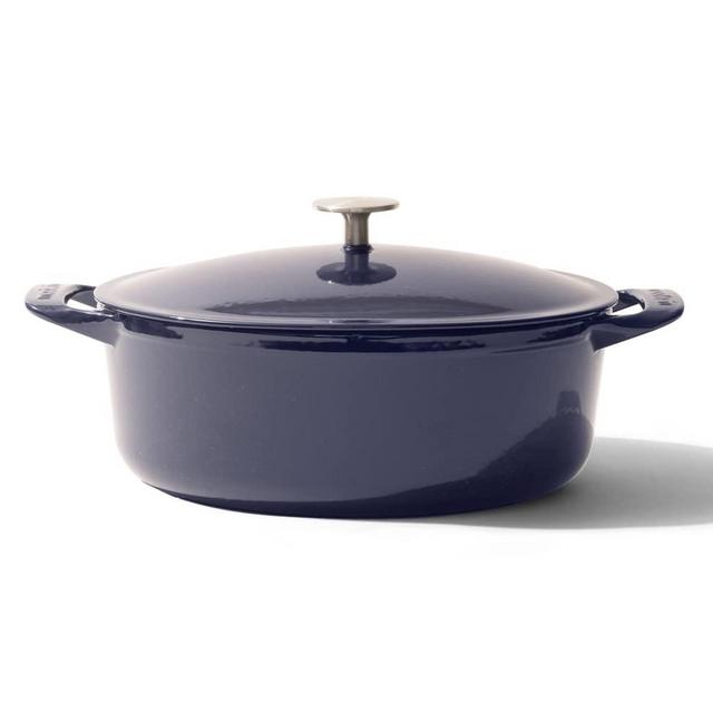 Made In Cookware - Oval Dutch Oven 7.5 Quart - Blue - Enameled Cast Iron - Exceptional Heat Retention & Durability - Professional Cookware - Made In France - Induction Compatible