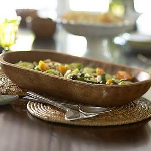 Vintage Wood Carved Oval Tray