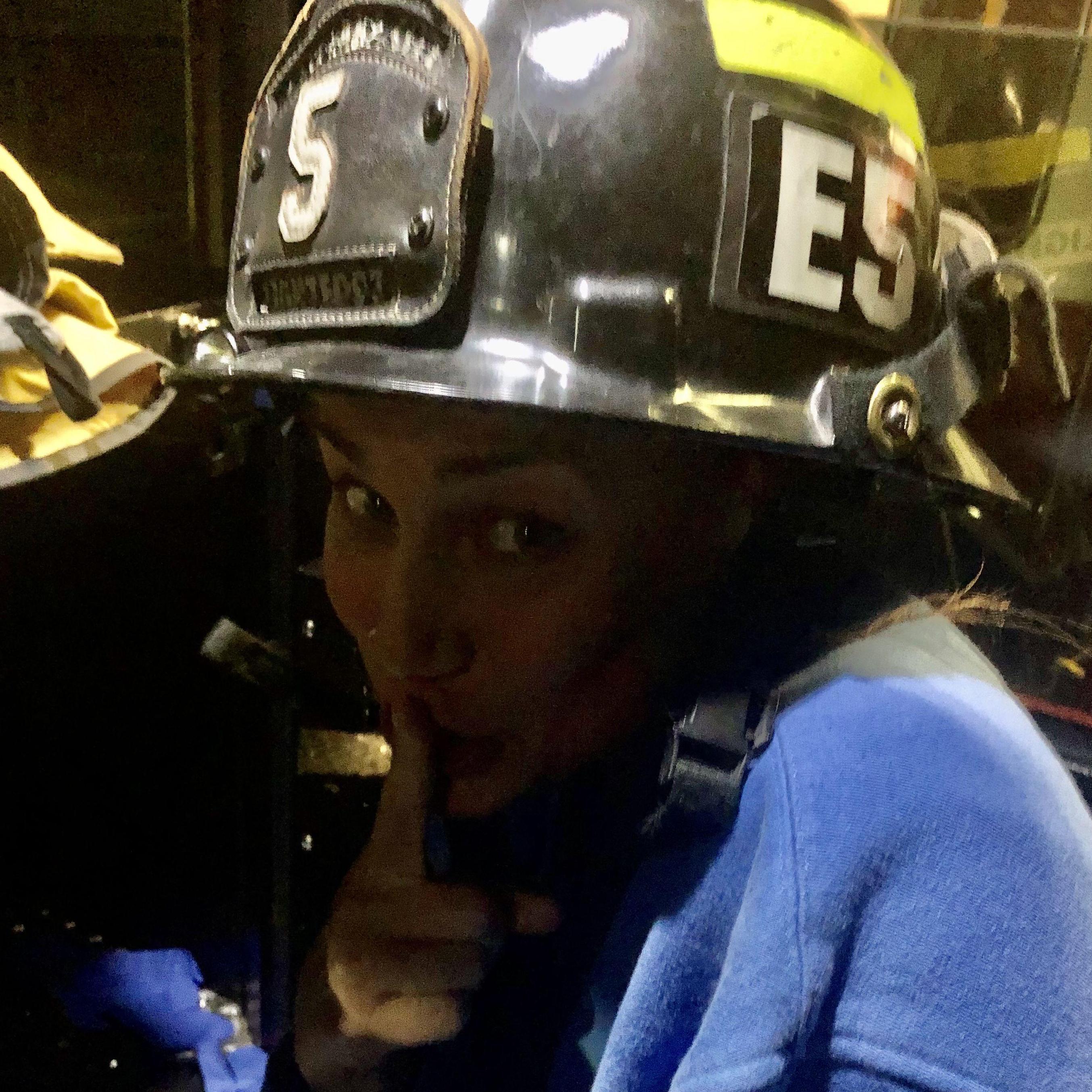 I walked past his fire station down the street from my house, it started raining, so I got my first ride in a fire truck!