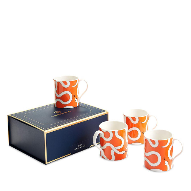 Jonathan Adler Eden Porcelain Mugs, Set of 4