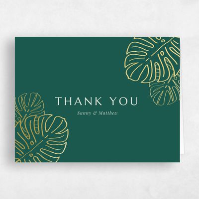 Emerald, Green Wedding Thank You - Morelos Landscape Foil