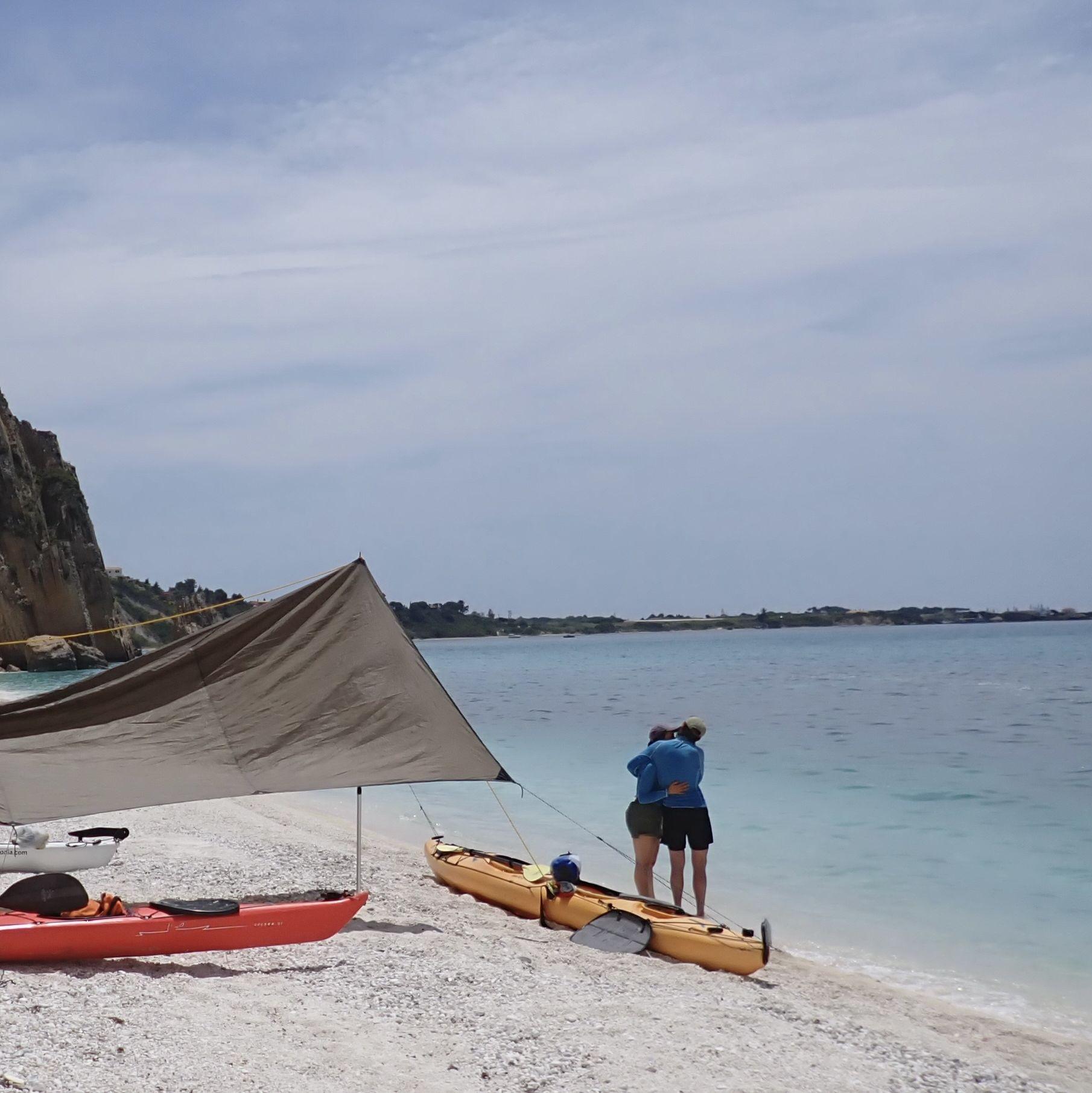 Kayaking on the sea in Greece