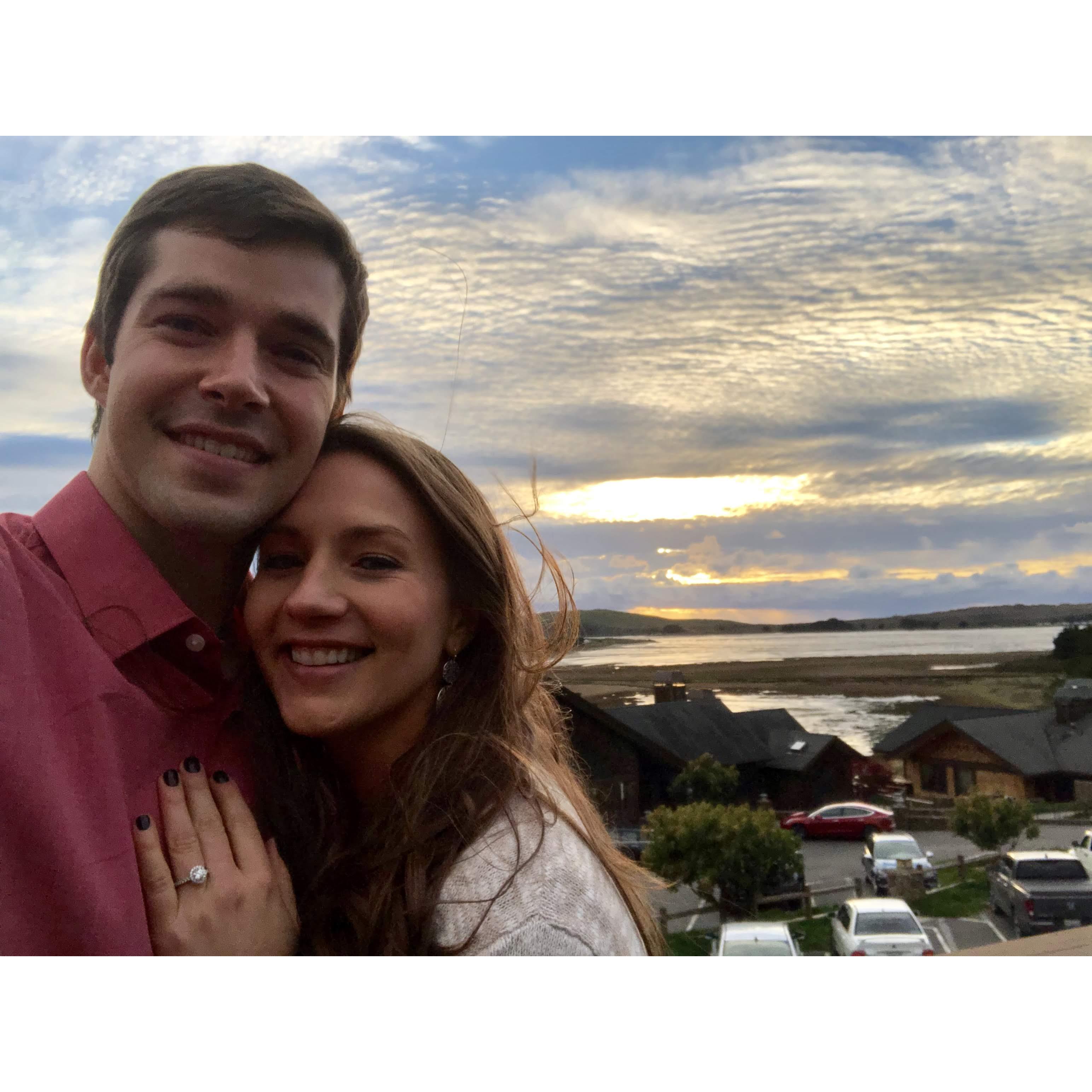 Right after Anthony proposed on the balcony of Bodega Bay Lodge.