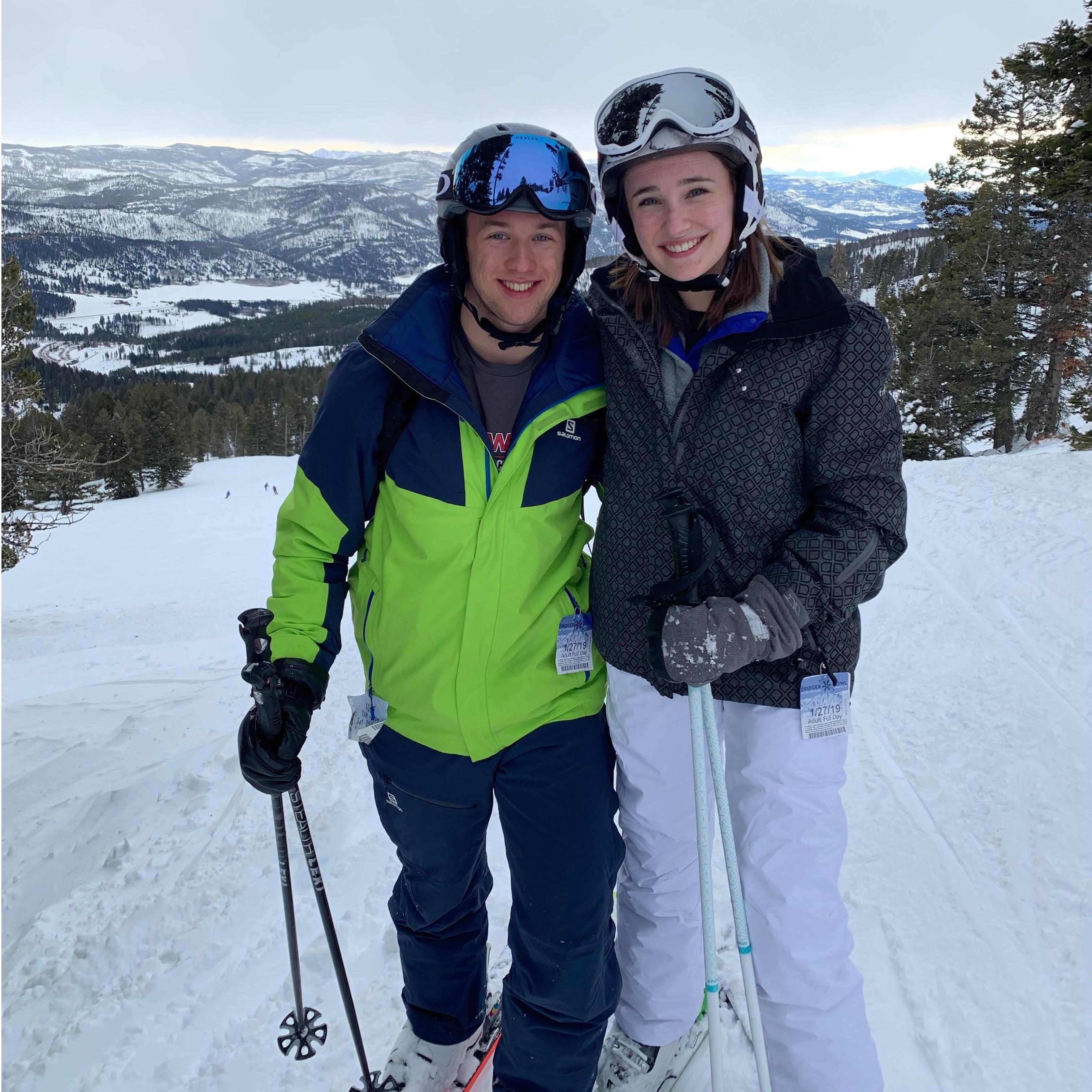 Before she got the ring, the only diamonds we knew were the black diamonds at Bridger Bowl!