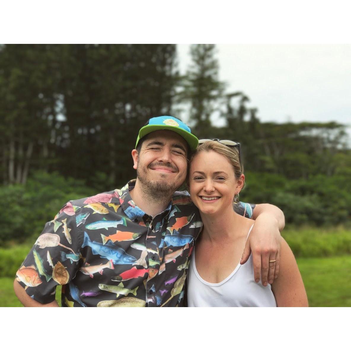 Bryan's brother Dan with Rebekah. KAVU trip to Kauai, Hawaii.