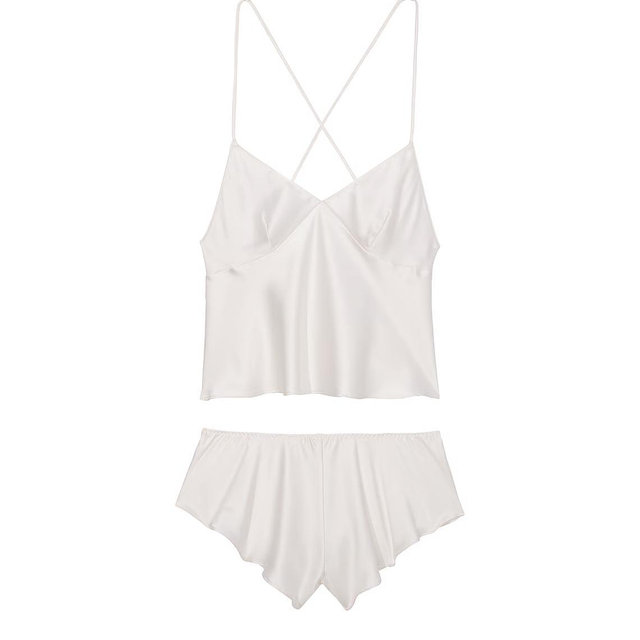 Satin Open-Back Cami & Shorts Set -L