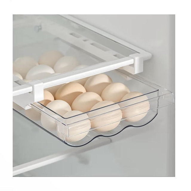 Mini Fridge Drawer Organizer - Clear Egg Tray & Storage Container for Refrigerator