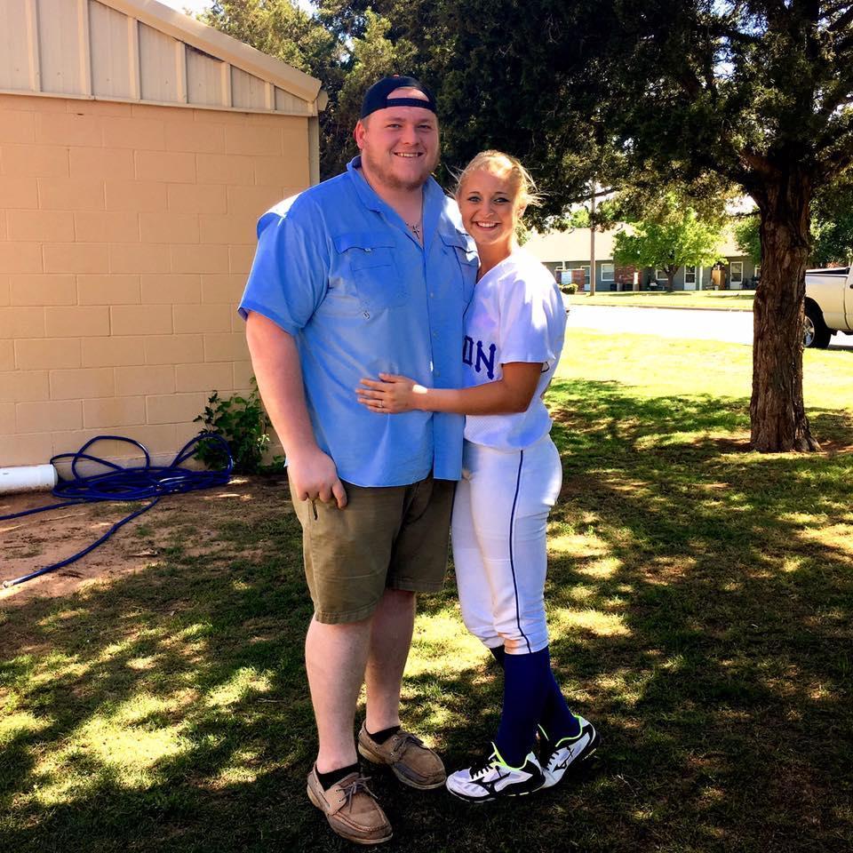 Corbin came to visit me when I was playing softball at Vernon.