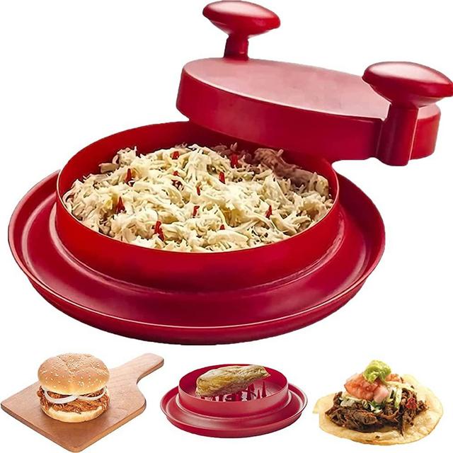 Chicken Shredder ShredMachine Meat Shredder Tool with Handles and Non-Skid Base for Ground Beef Pulled Pork and Chicken 25CM/9.8inch Safer Than Bear Claws for Shredding Meat (Large, Red)