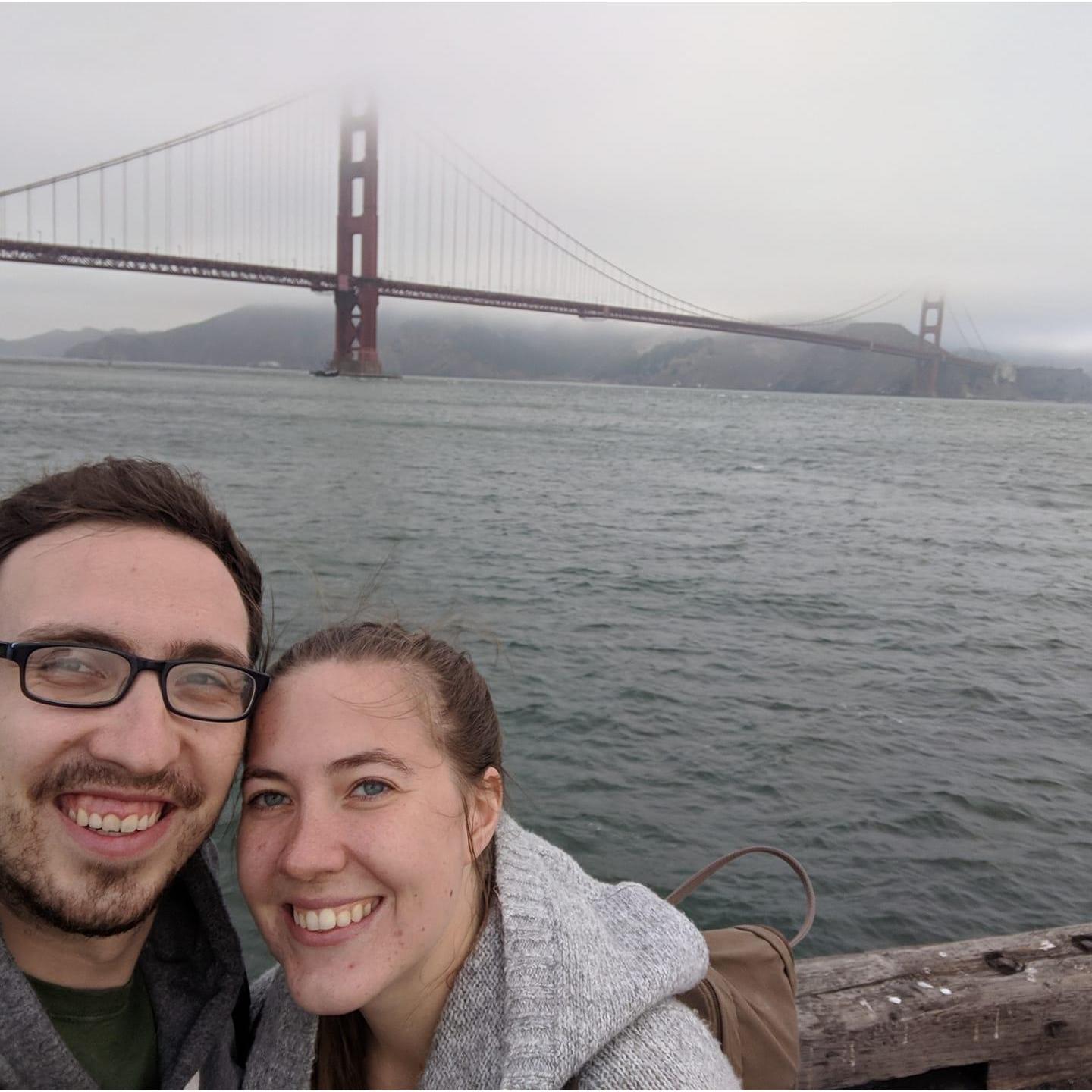 Foggy Golden Gate Bridge views during our chilly San Francisco vacation in September 2018.