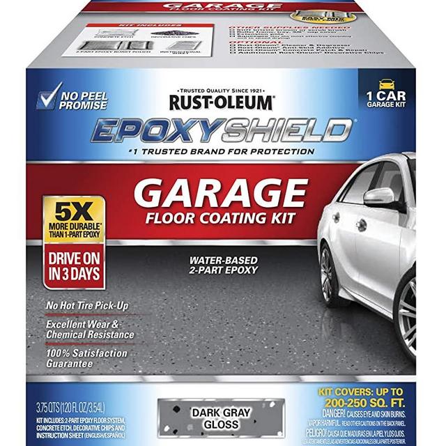 Rust-Oleum 327081 EPOXYSHIELD Garage Floor Coating, 1 Car Kit, Dark Gray