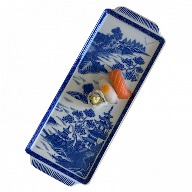 BLUE CANTON SANDWICH TRAY
