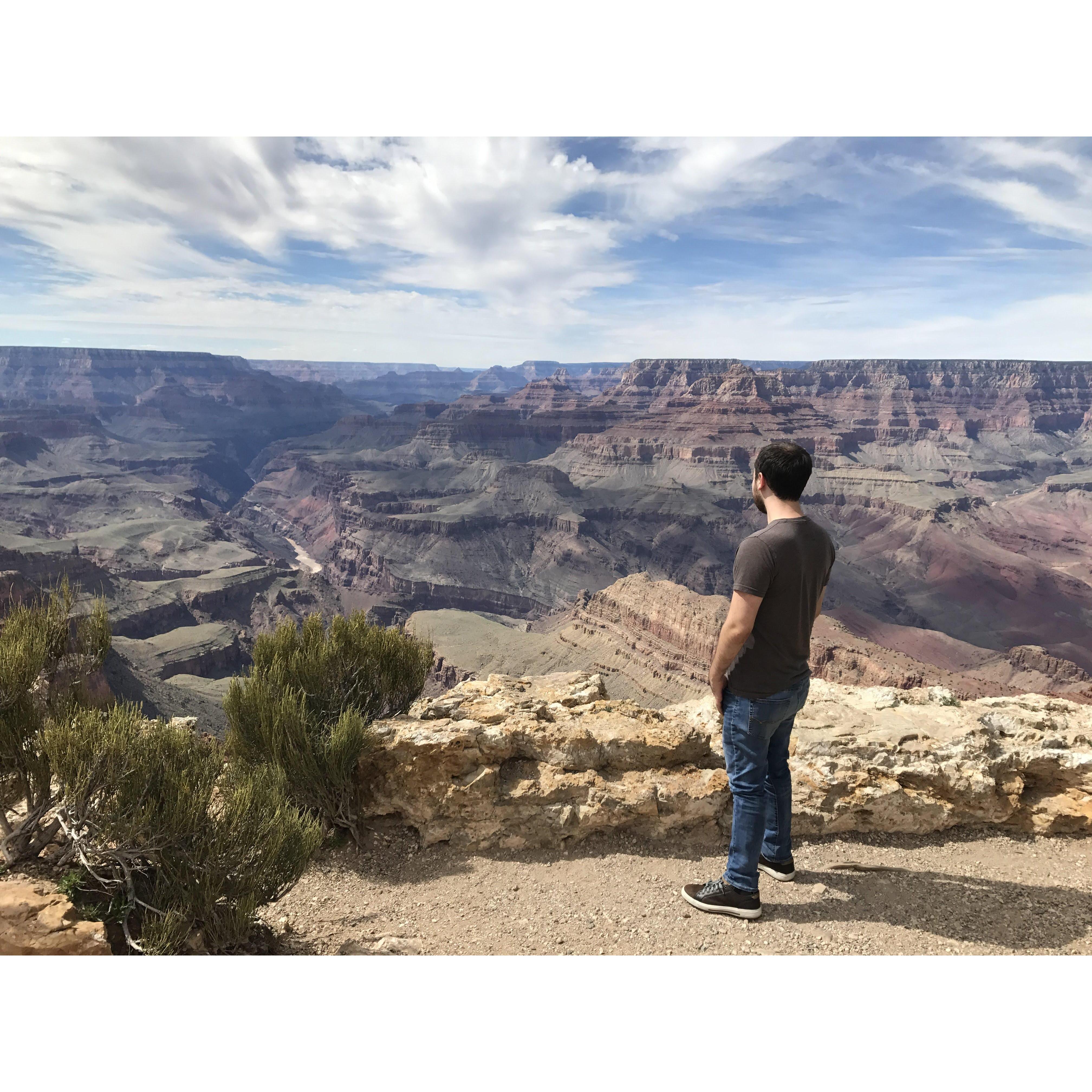 Keenon surveying the vastness of the Grand Canyon in a trip to the southwest in 2016