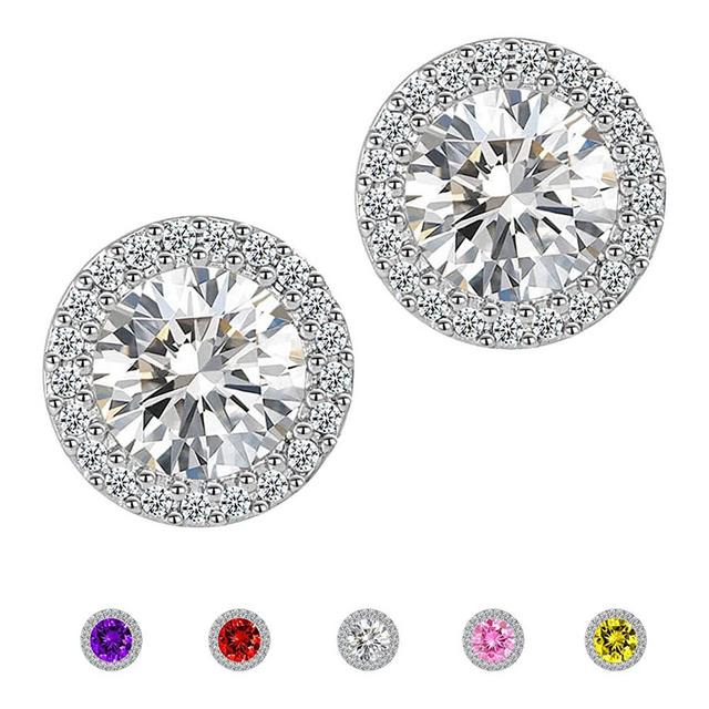 Stud Earrings Earrings for Girls Fashion Jewelry Cubic Zirconia Halo Earrings for Women Men