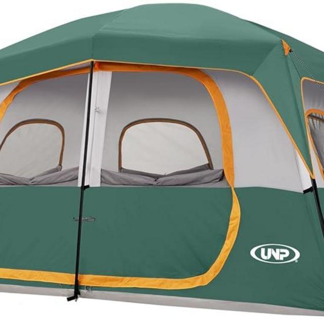 UNP 2/4/6/8 Person Tent, Portable Cabin Tent, Camping Tent 4-Person Easy Set Up, Waterproof with Top Rainfly for Outdoor Camping/Hiking