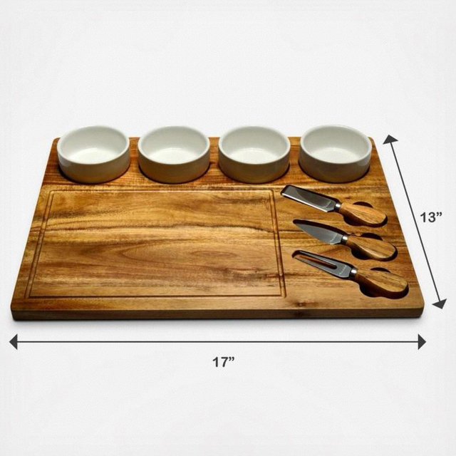 Picnic at Ascot 8-Piece Engraved Charcuterie Board & Tool Set