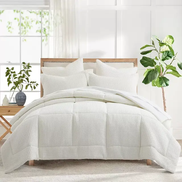 Mills Waffle Cream Full/Queen Comforter Set - Levtex Home