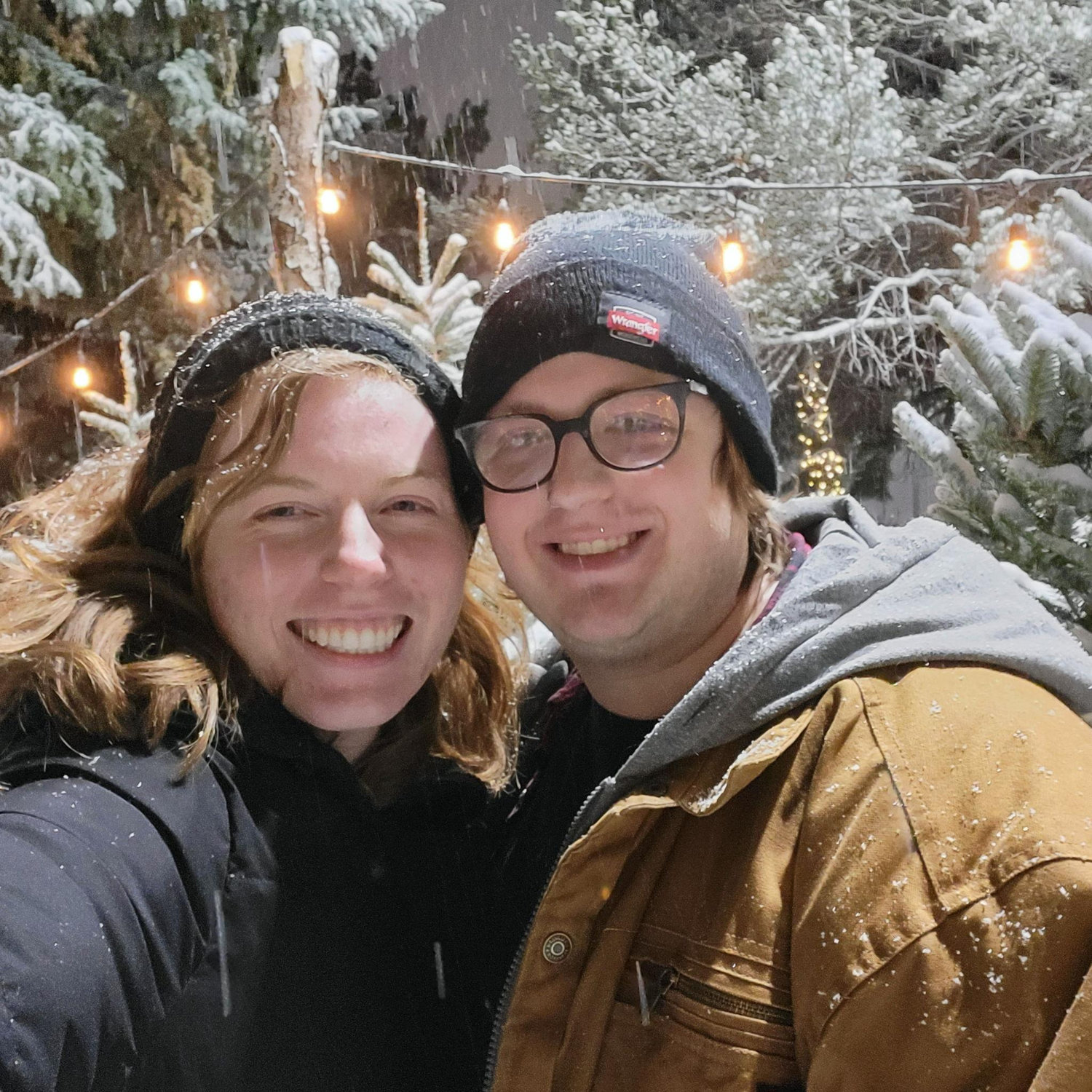 1 year anniversary looking at Christmas lights