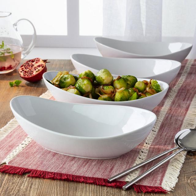 Better Homes & Gardens Oval Serve Bowls, White, Set of 4