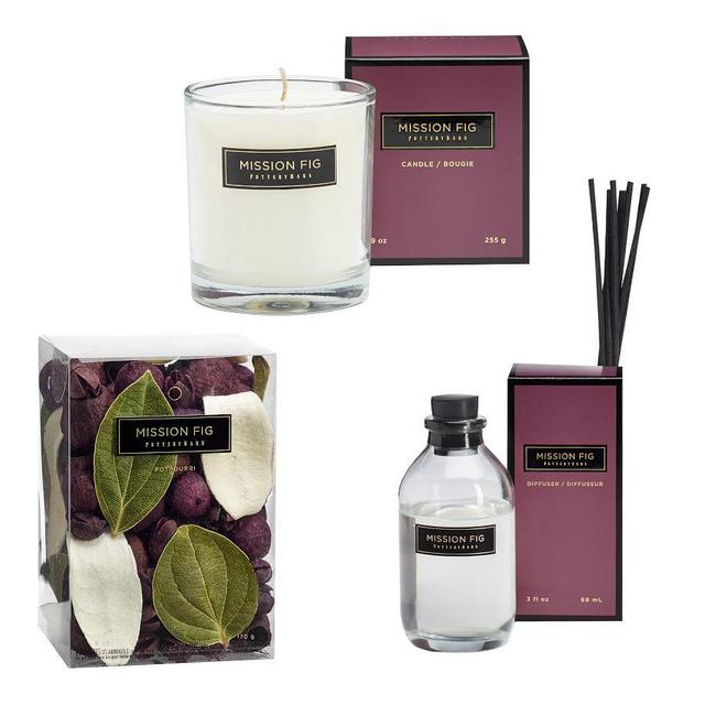 Signature Home Scent Gift Bundle - Mission Fig (Regular Candle Pot, Potpourri, Mini Diffuser)