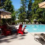 Relax by the pool at Evergreen Lodge
