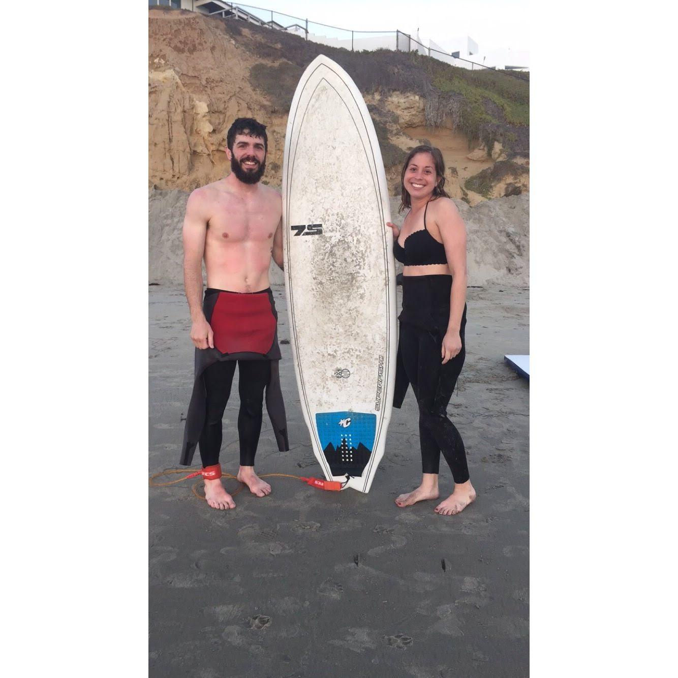 Surfing in San Diego