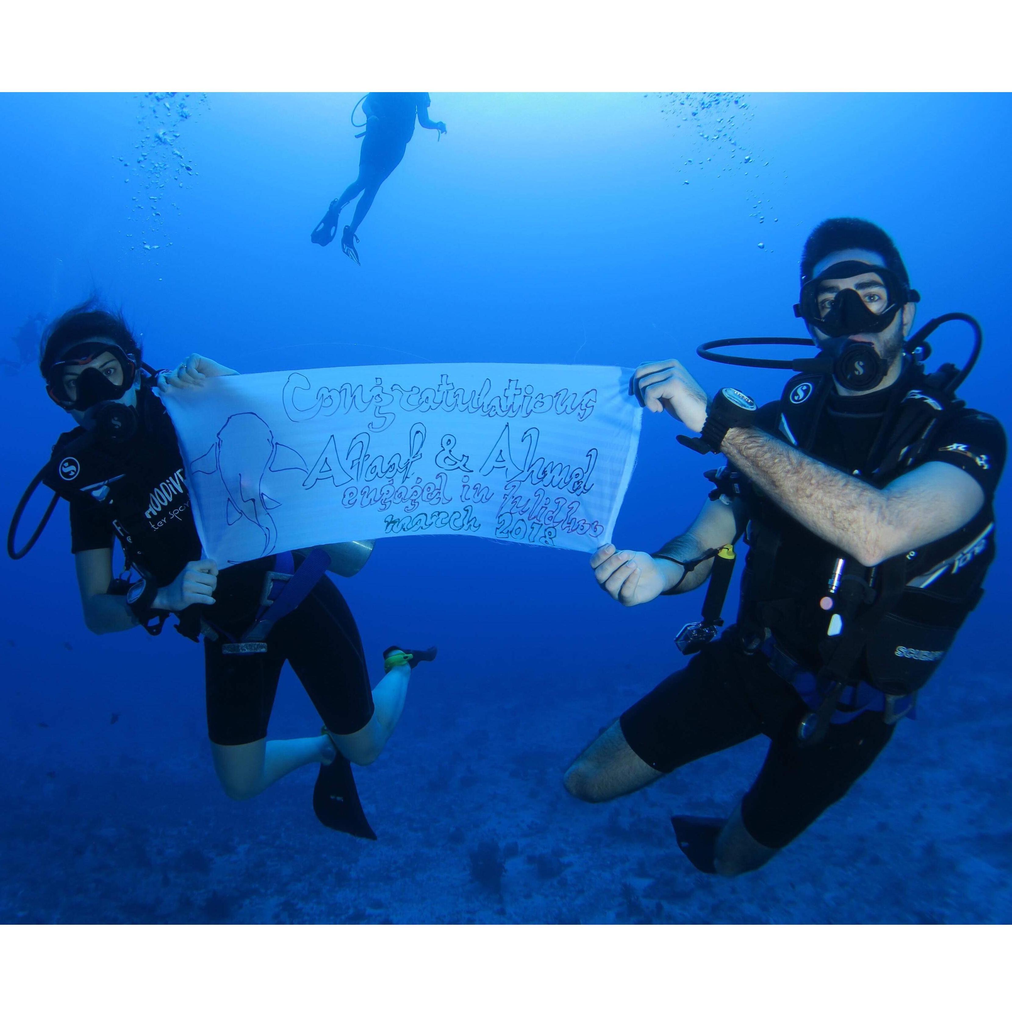 Getting engaged in the Maldives!