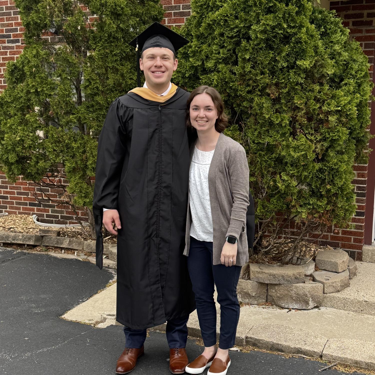 Fourth (and final!) graduation together, Sam’s MSW 2025