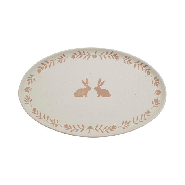 Haven 16" Easter Bunny Ceramic Oval Serving Platter